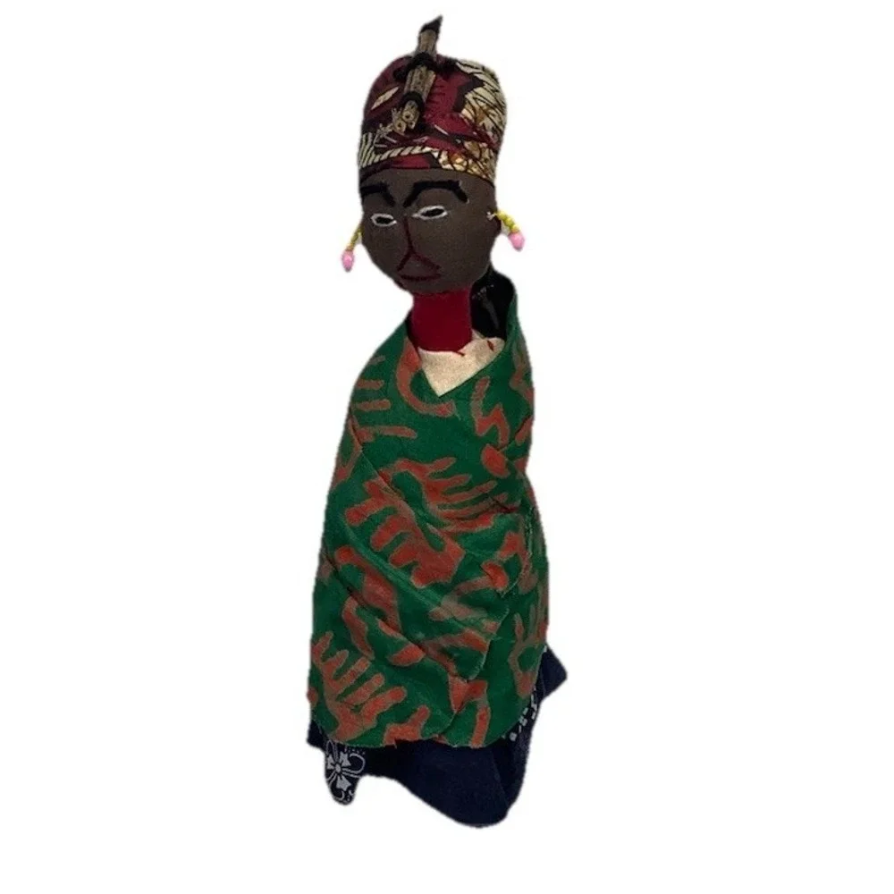 Swaziland Africa‎ Decor Mother & Child Sisal Doll + Tribal Salad Servers